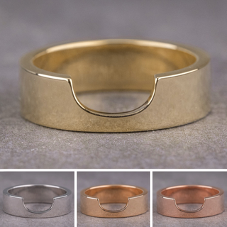 Ellipse Wedding Ring, Round Contour, 6mm Polished women's wedding band, Point No Point Studio. Eco-friendly, Recycled Metals, Conflict Free.
