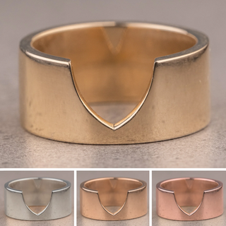 Ellipse Wedding Ring, 8mm Polished women's wedding band, Point No Point Studio. Eco-friendly, Recycled Metals, Conflict Free.