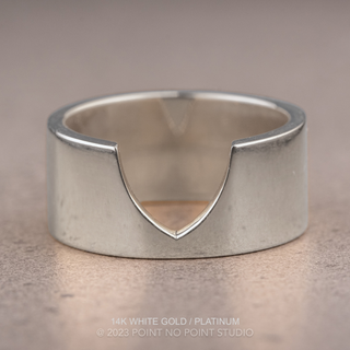 Ellipse Wedding Ring, 8mm Polished women's wedding band, Point No Point Studio. Eco-friendly, Recycled Metals, Conflict Free.
