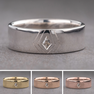 White Kite Sapphire Mens Wedding Band, Comfort Fit