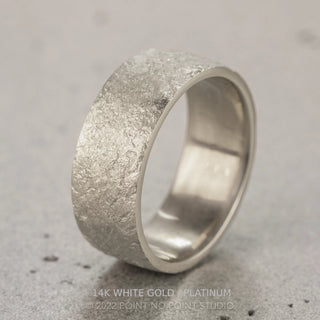 8mm Mens Wedding Band, Distressed Texture Matte
