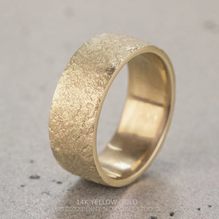 8mm Mens Wedding Band, Distressed Texture Matte