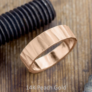 8mm Comfort Fit Mens Wedding Band, Wood Grain Matte