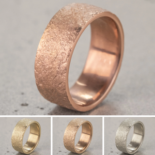8mm Mens Wedding Band, Distressed Texture Matte