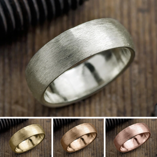 8mm Mens Wedding Band, Half Round Matte