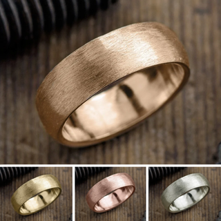 8mm Comfort Fit Mens Wedding Band, Half Round Matte