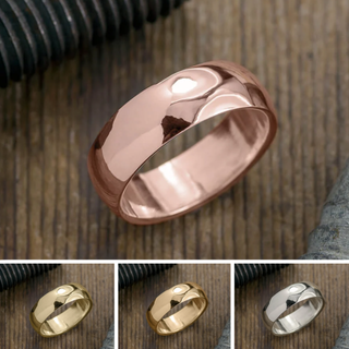 8mm Comfort Fit Mens Wedding Band, Half Round Polished