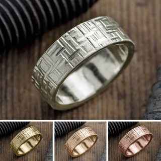 8mm Mens Wedding Band, Textured Matte