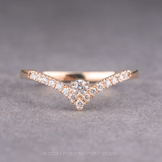 White Diamond Wedding Ring, Adorn Vivian Setting, 14k Rose Gold