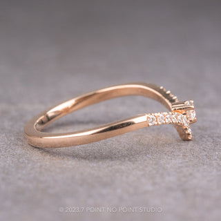 White Diamond Wedding Ring, Adorn Vivian Setting, 14k Rose Gold