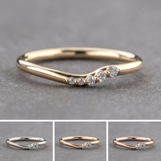 Agnes Wedding Ring, 5 Diamond, Round Band