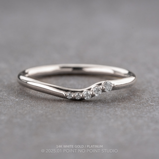 Agnes Wedding Ring, 5 Diamond, Round Band