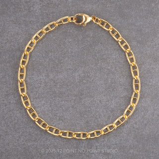 3.8mm Anchor, 7" Chain Bracelet, 14k Yellow Gold Filled