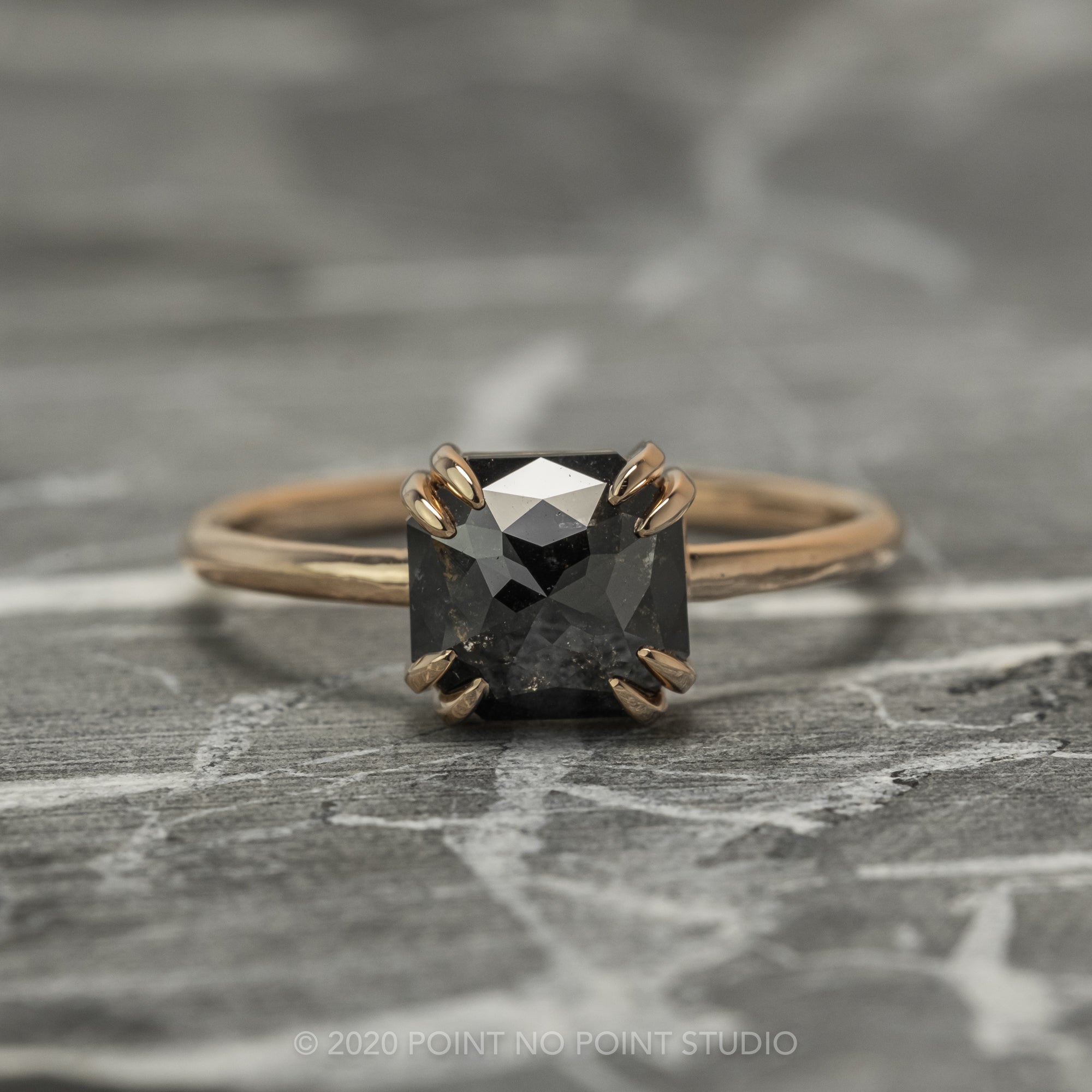 Black Diamond Engagement Ring, Point No Point Studio
