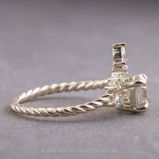 1.35 Carat Canadian Salt and Pepper Hexagon Diamond Engagement Ring, Andromeda Setting, Platinum