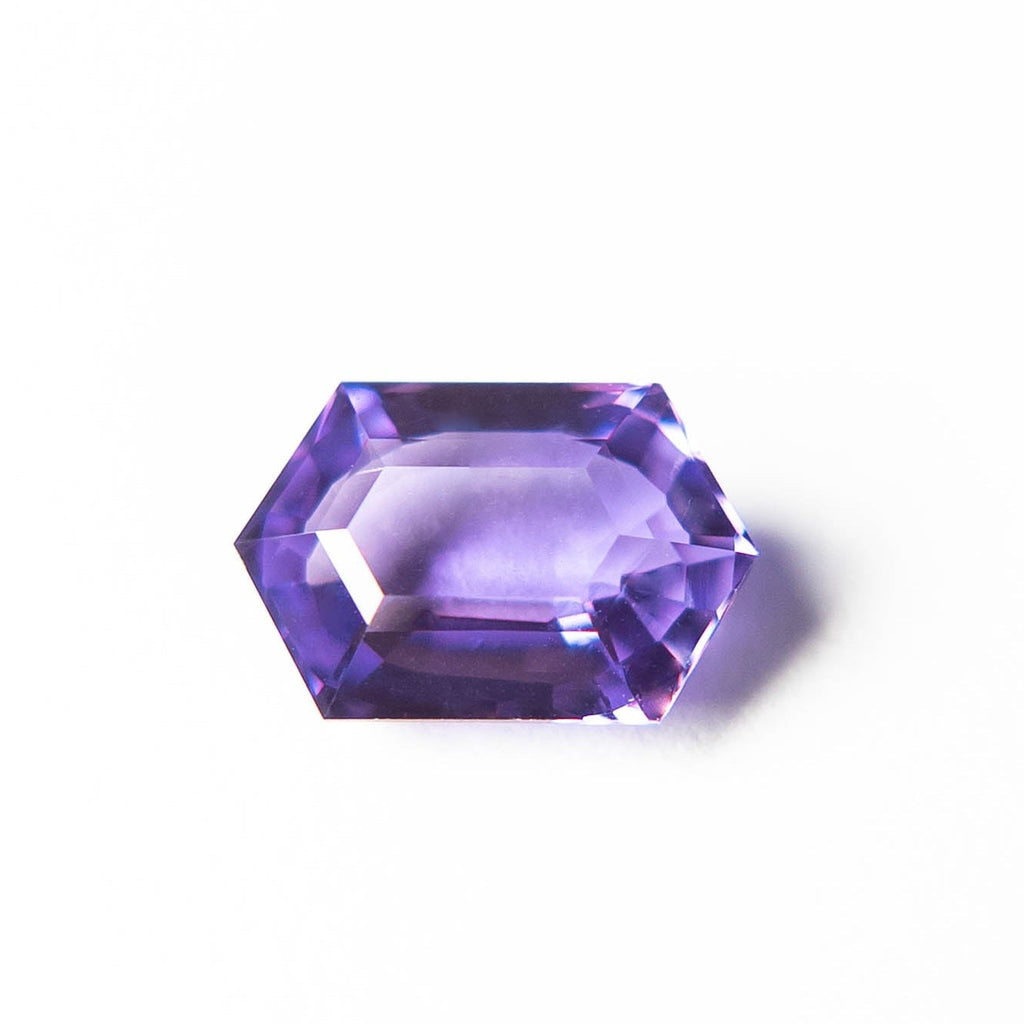 1.22 Carat Purple Step Cut Hexagon Ceylon Sapphire – Point No Point Studio