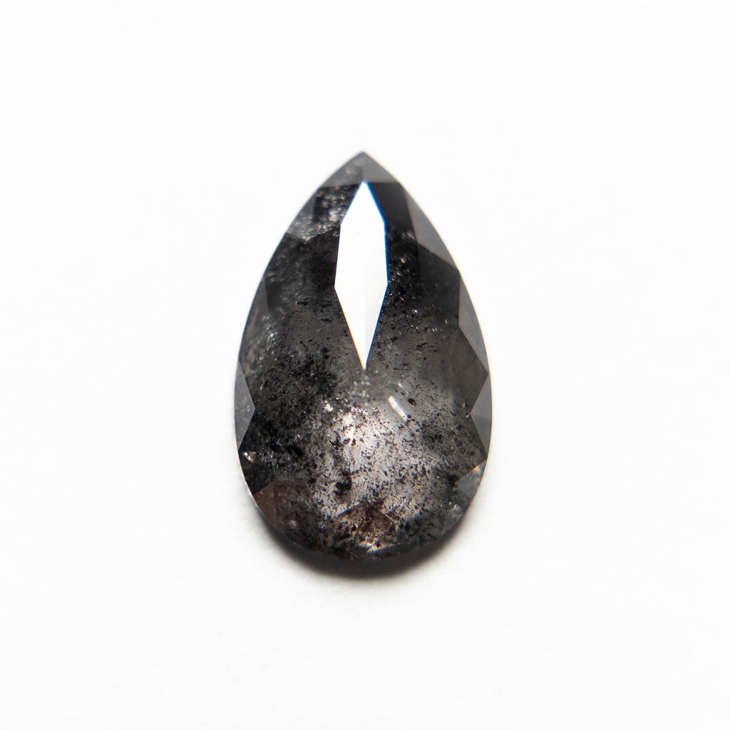 2.60 Carat Salt and Pepper Rose Cut Pear Diamond – Point No Point Studio