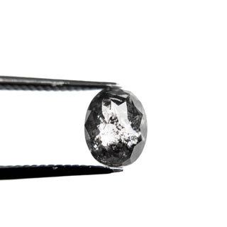 Salt and pepper oval diamond