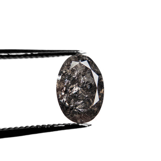 Black salt and pepper oval diamond