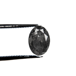 Black salt and pepper oval diamond