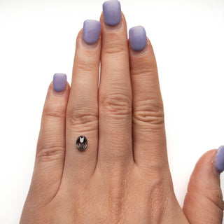 Salt and pepper oval diamond