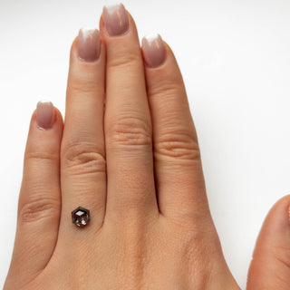 1.28 Carat Salt and Pepper Double Cut Hexagon Diamond