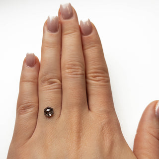 1.28 Carat Salt and Pepper Double Cut Hexagon Diamond
