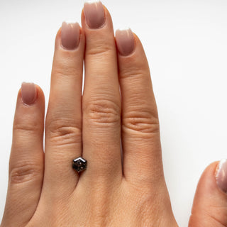 1.28 Carat Salt and Pepper Double Cut Hexagon Diamond