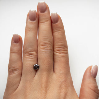 1.28 Carat Salt and Pepper Double Cut Hexagon Diamond