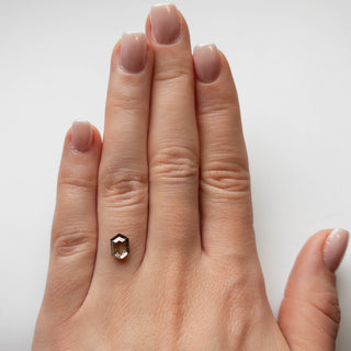 1.58 Carat Salt and Pepper Double Cut Hexagon Diamond