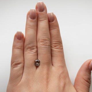 1.58 Carat Salt and Pepper Double Cut Hexagon Diamond
