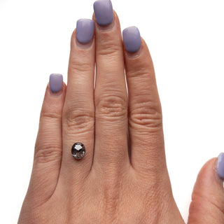 Salt and pepper oval diamond