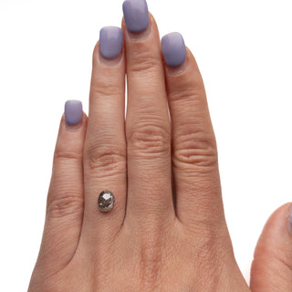 Salt and pepper oval diamond