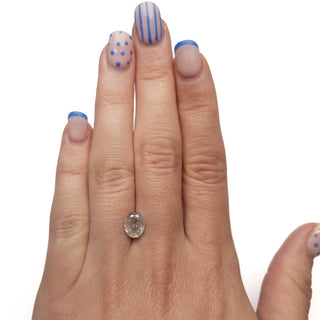 Salt and pepper oval diamond