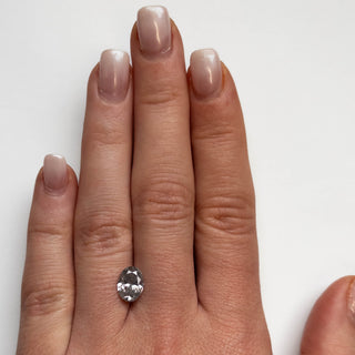Salt and pepper oval diamond