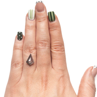 3.14 Carat Black Salt and Pepper Rose Cut Kite Diamond
