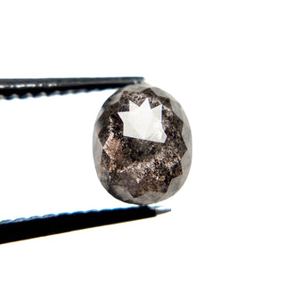 Salt and pepper oval diamond