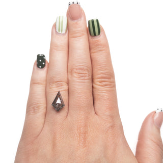 3.37 Carat Salt and Pepper Double Cut Kite Diamond