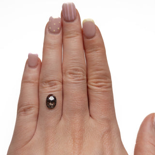 Salt and pepper oval diamond