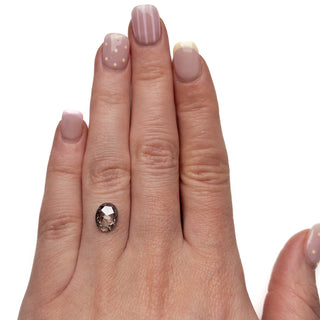 Salt and pepper oval diamond