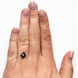 1.48 Carat Black Salt and Pepper Rose Cut Kite Diamond