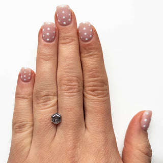 1.59 CARAT CANADIAN SALT AND PEPPER BRILLIANT CUT HEXAGON DIAMOND