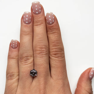 2.03 CARAT CANADIAN SALT AND PEPPER STEP CUT HEXAGON DIAMOND