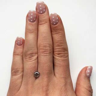 1.29 Carat Salt and Pepper Double Cut Hexagon Diamond