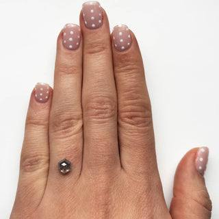 1.29 Carat Salt and Pepper Double Cut Hexagon Diamond