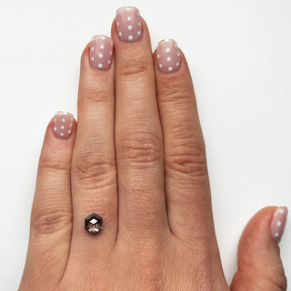 1.21 Carat Salt and Pepper Rose Cut Hexagon Diamond