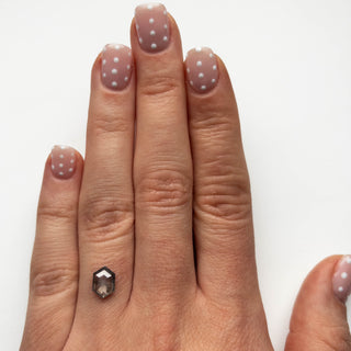1.25 Carat Salt and Pepper Double Cut Hexagon Diamond