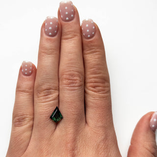2.13 Carat Teal Green Step Cut Kite Australian Sapphire