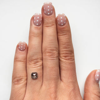 1.12 Carat Salt and Pepper Rose Cut Asscher Diamond