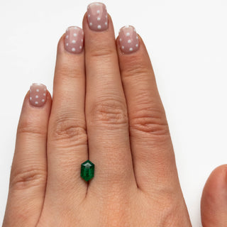 1.11 Carat Natural Green Step Cut Hexagon Emerald